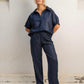 V NECK SET - MIDNIGHT BLUE
