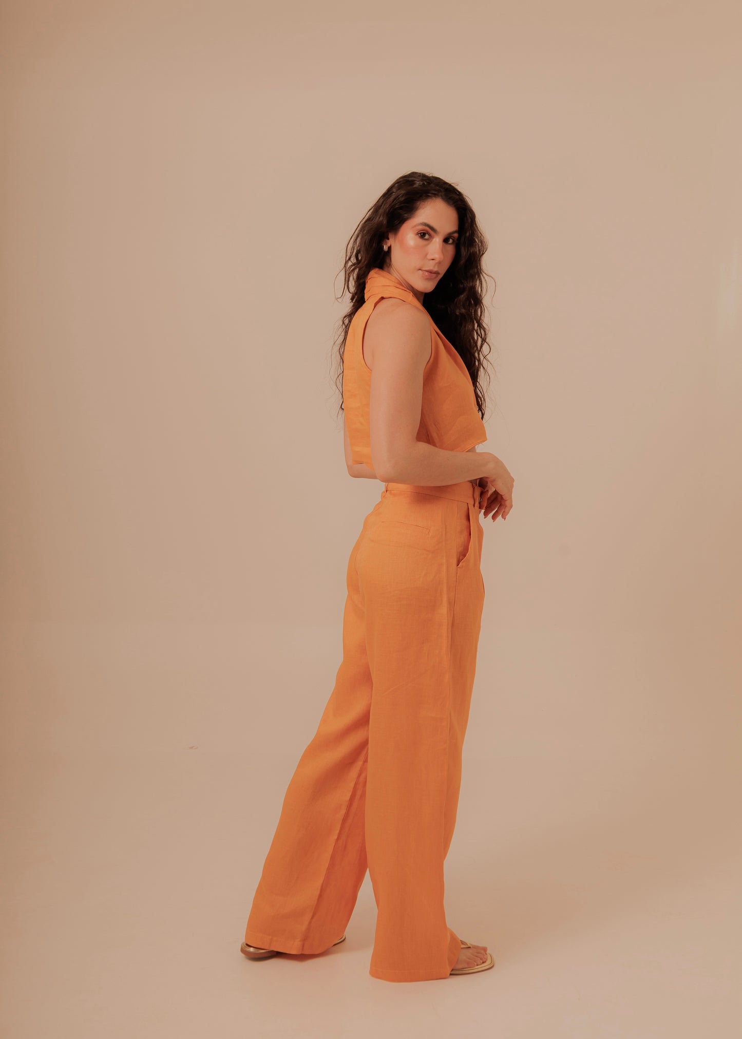 SUIT PANTS - TANGERINE