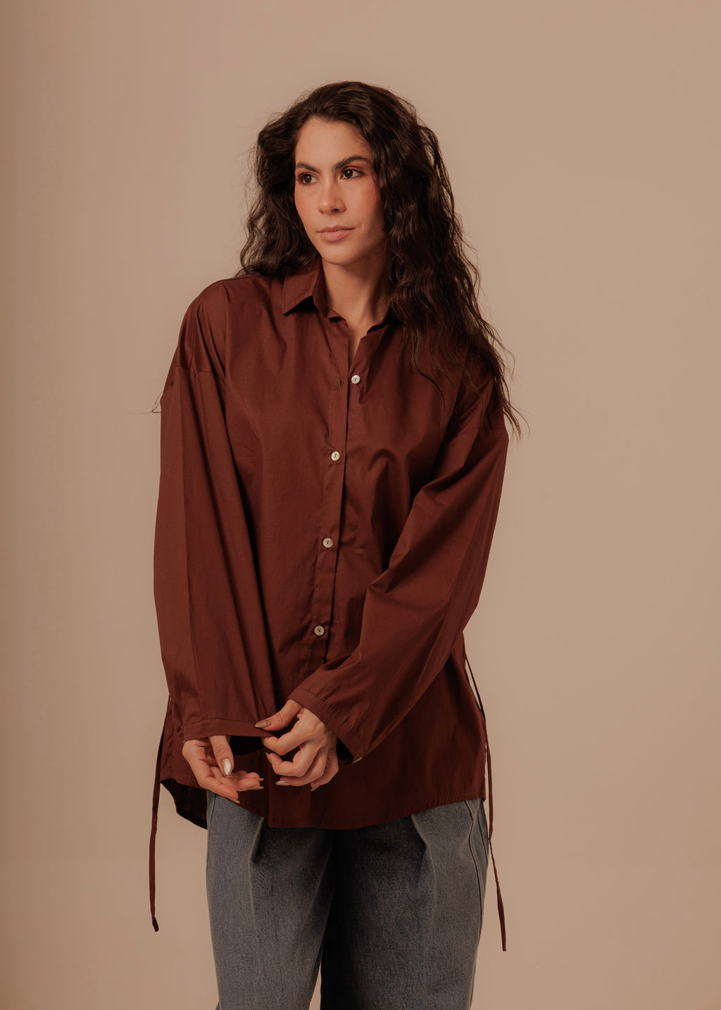 Oversized Shirt- Deep Brown