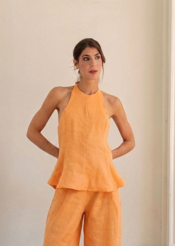 The Hostess Blouse - Soft Tangerine