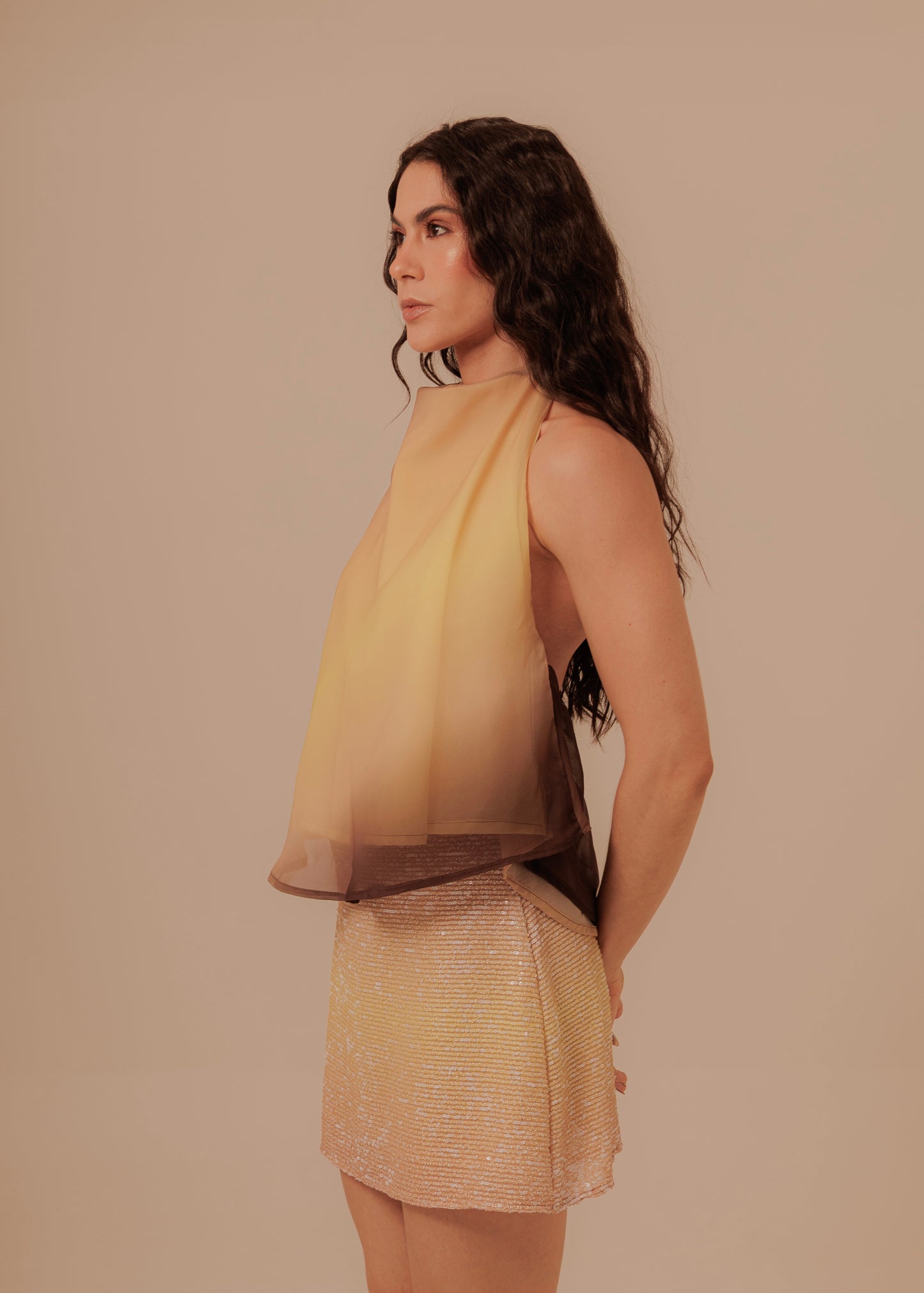 Hight Neck Top - Desert Sunset