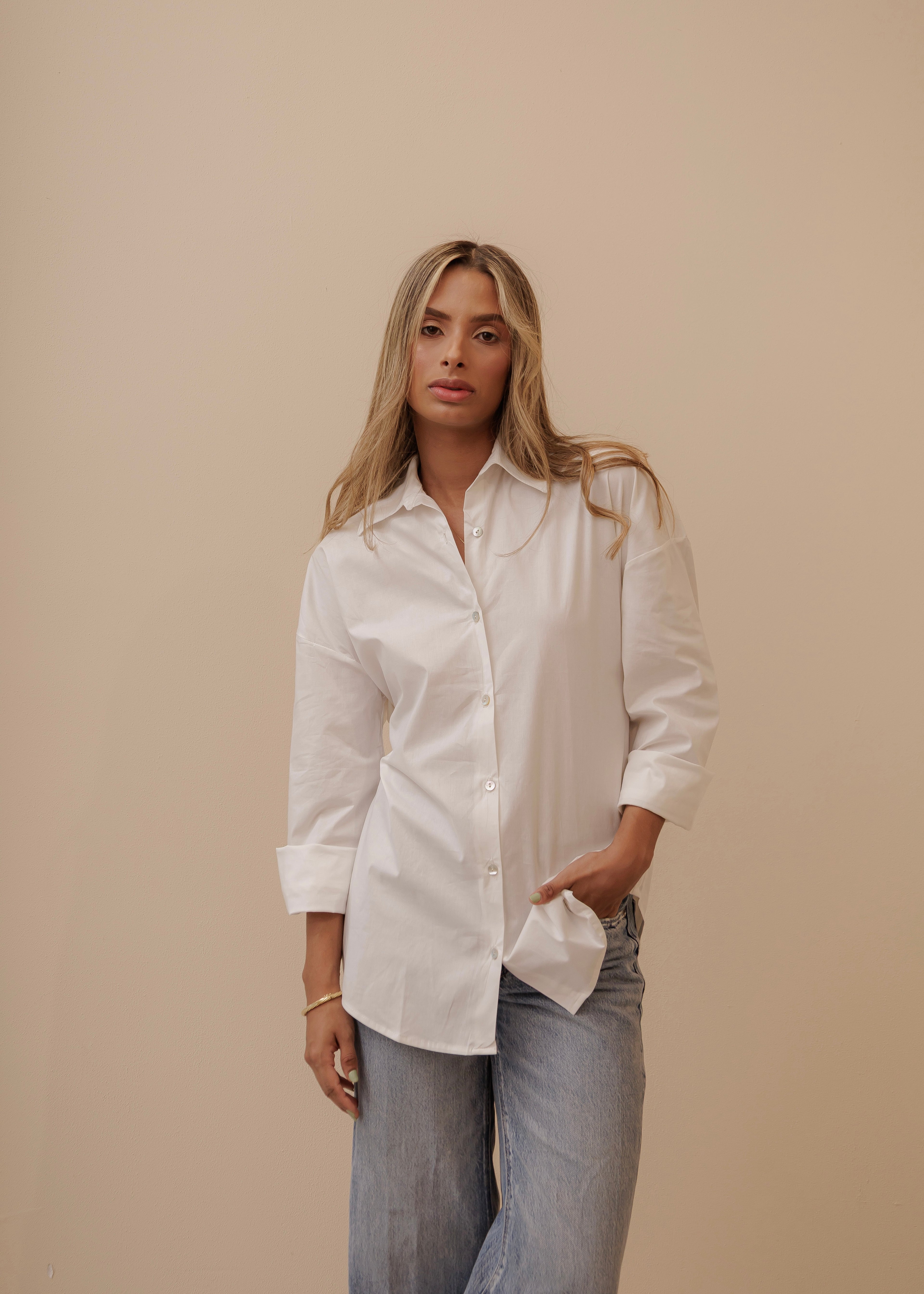 Oversized Shirt- Ivory