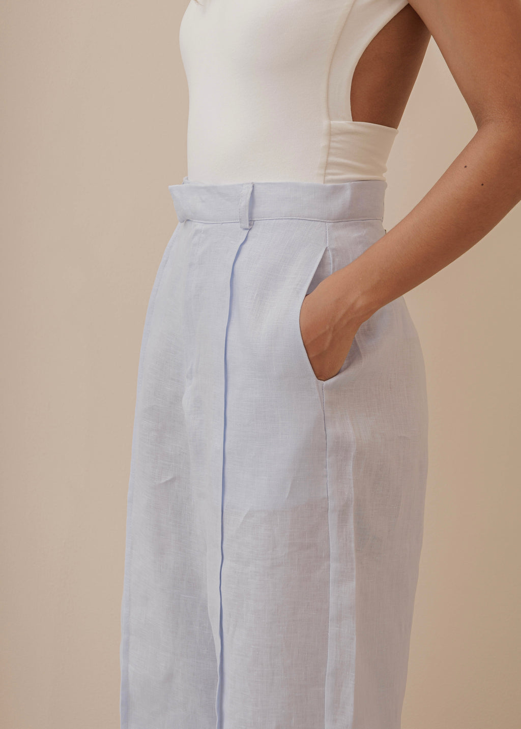 Fold Pants  - Baby Blue