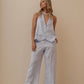 PARTY IN THE BACK VEST PRIME LINEN - BABY BLUE