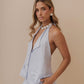 PARTY IN THE BACK VEST PRIME LINEN - BABY BLUE