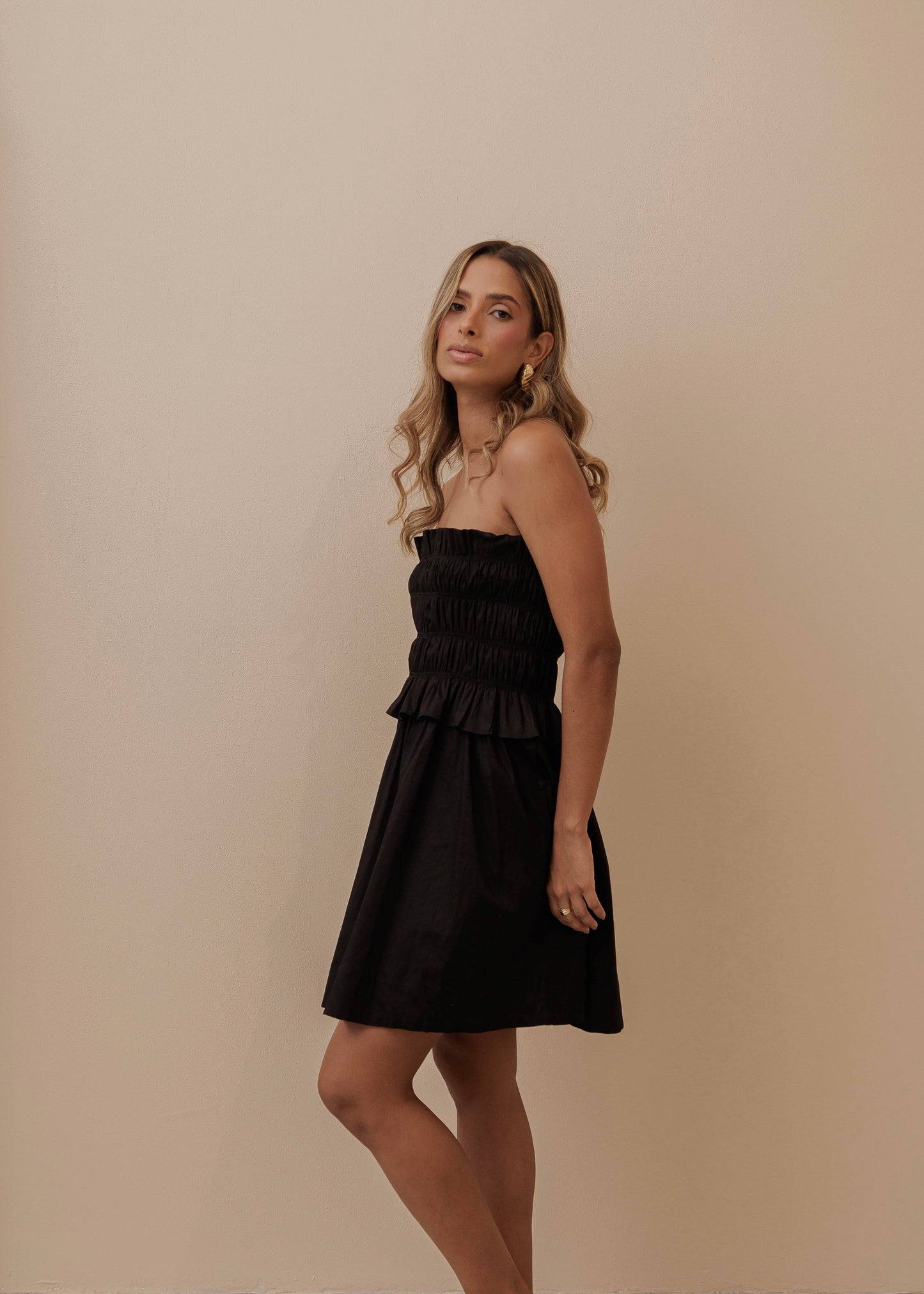 SHIRING DRESS - BLACK