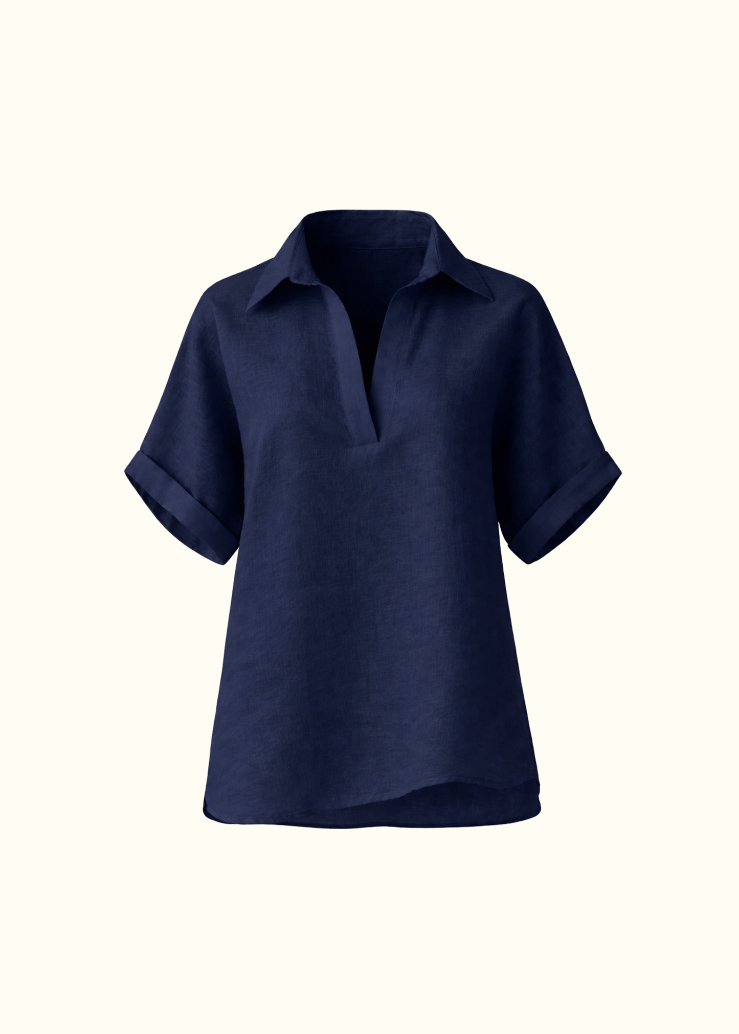 V Neck Shirt - Midnight Blue