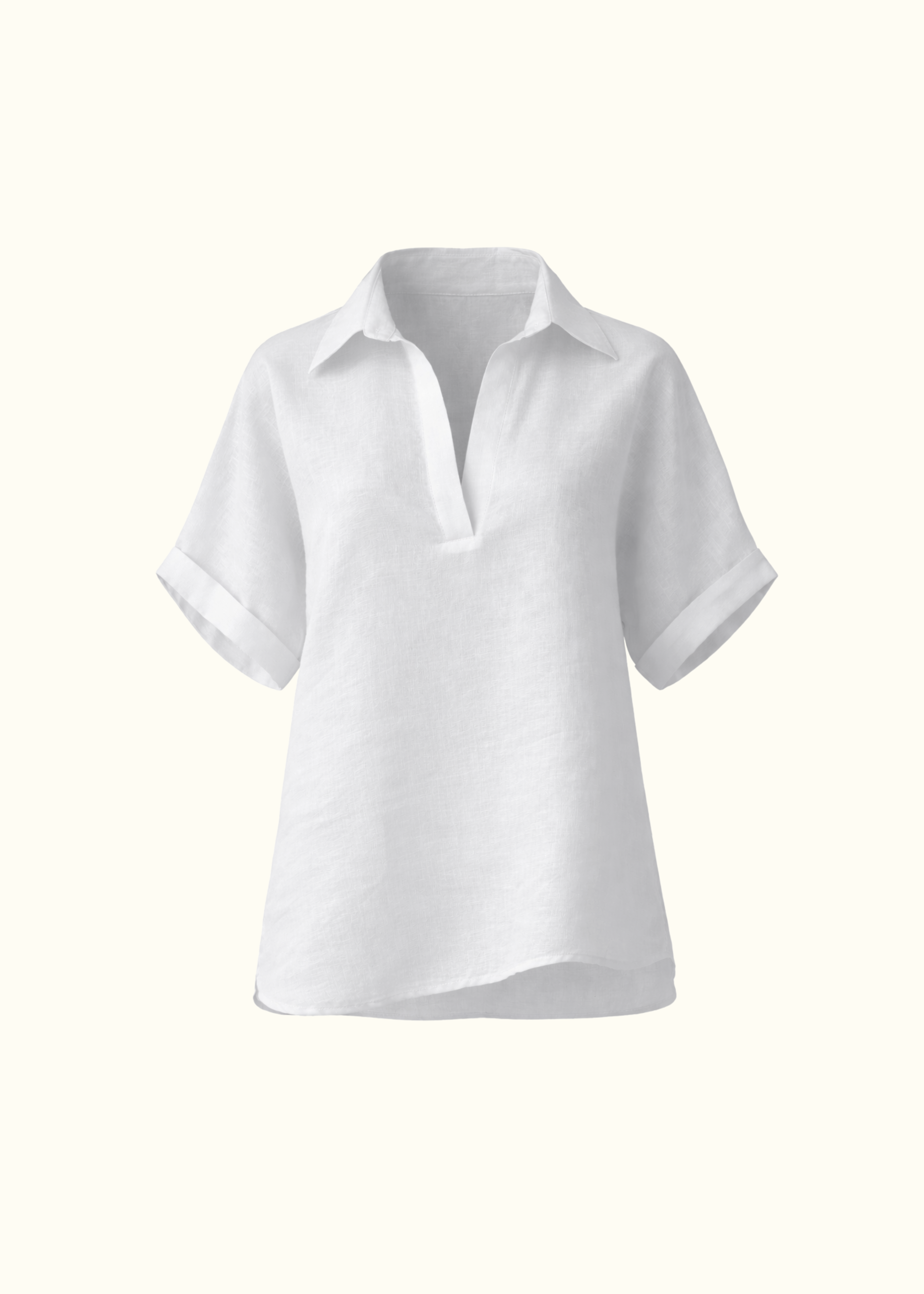V Neck Shirt - Coconut White